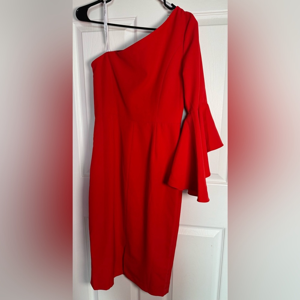Maggy London Red One-Long Sleeve Dress